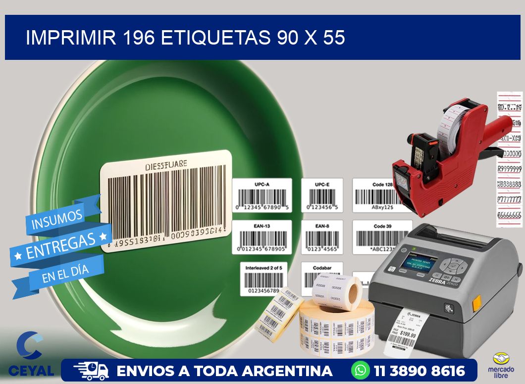 IMPRIMIR 196 ETIQUETAS 90 x 55