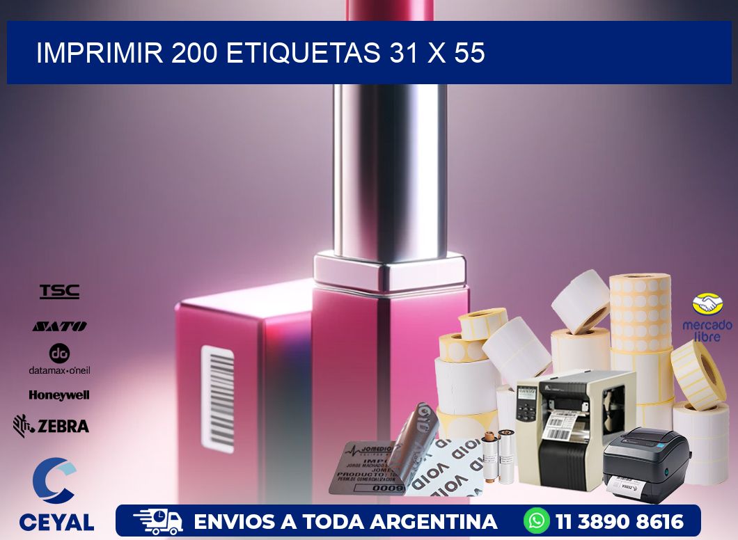 IMPRIMIR 200 ETIQUETAS 31 x 55