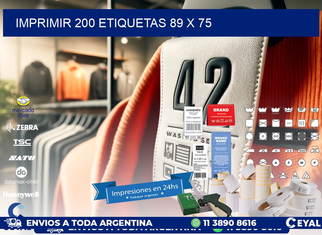 IMPRIMIR 200 ETIQUETAS 89 x 75