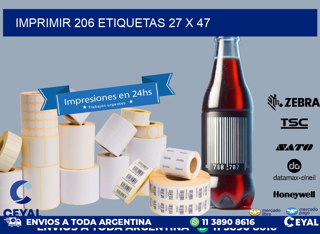 IMPRIMIR 206 ETIQUETAS 27 x 47