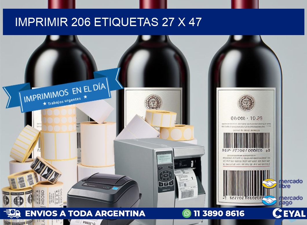 IMPRIMIR 206 ETIQUETAS 27 x 47