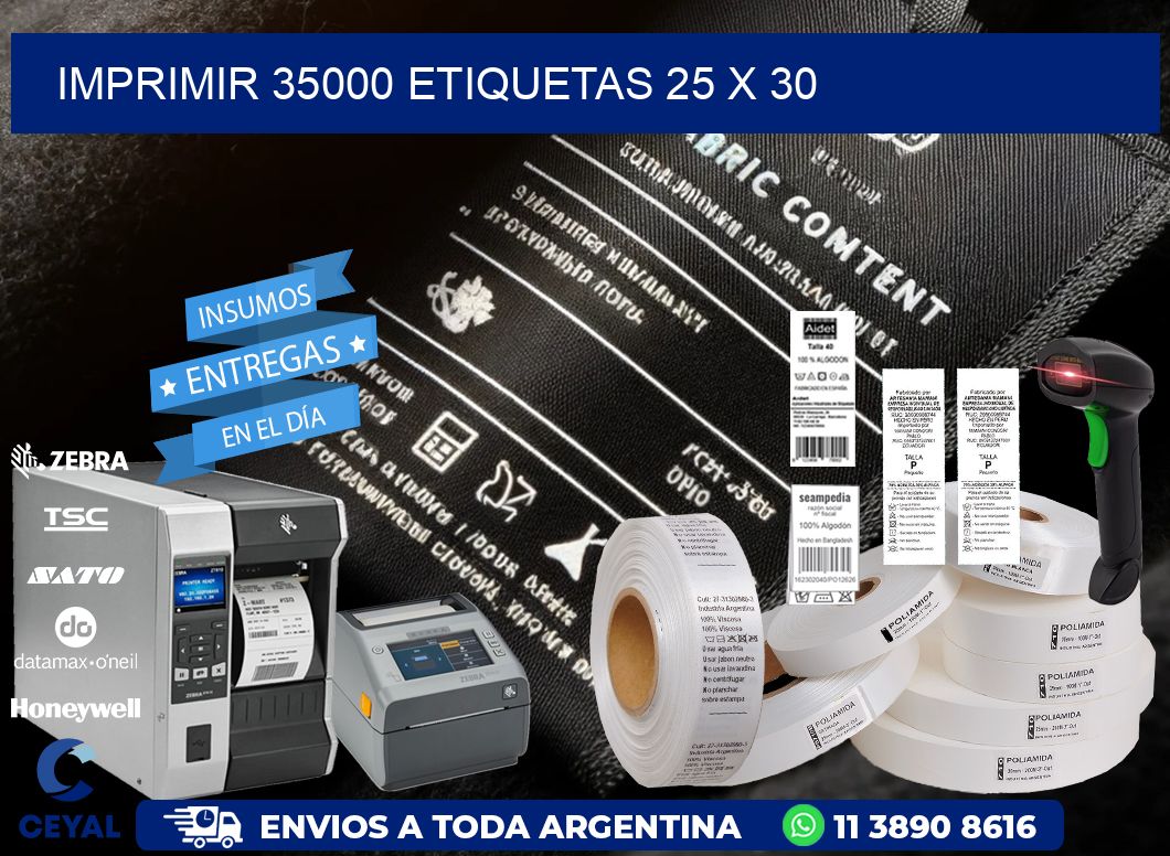 IMPRIMIR 35000 ETIQUETAS 25 x 30