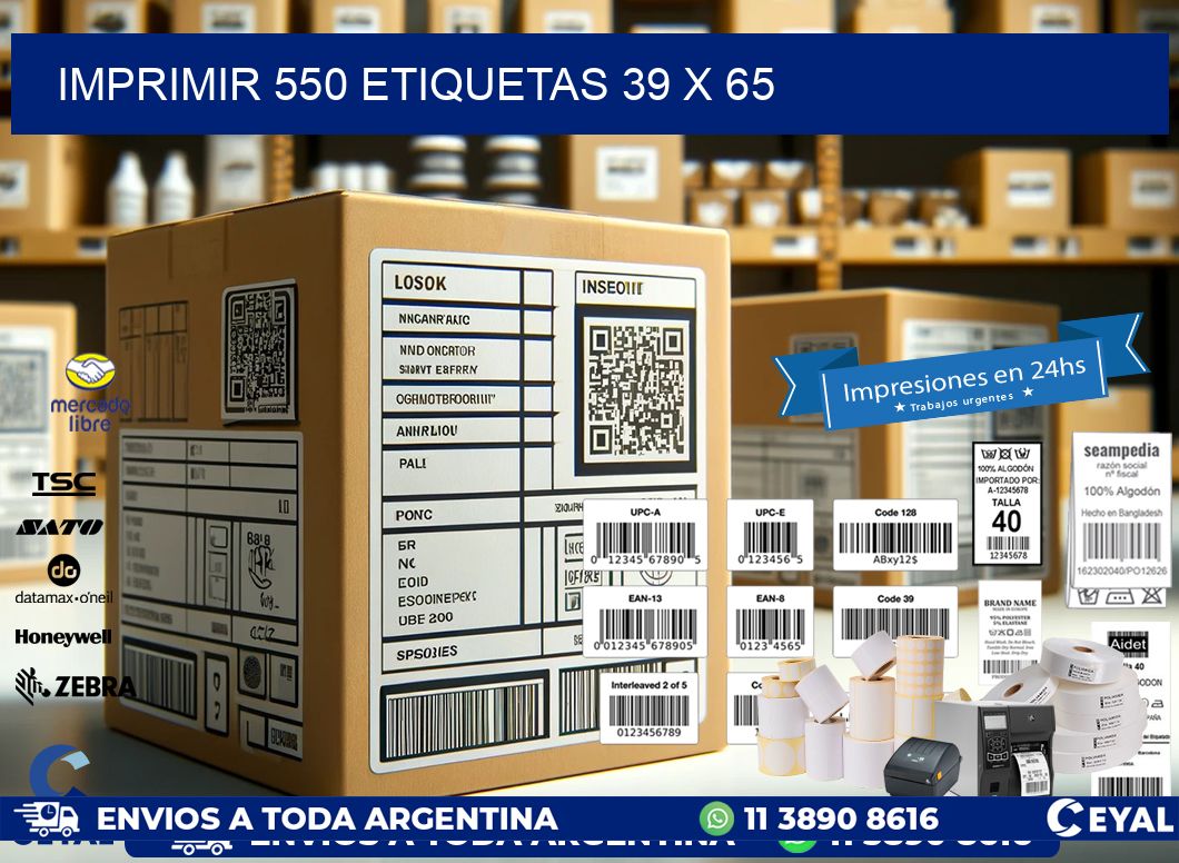 IMPRIMIR 550 ETIQUETAS 39 x 65