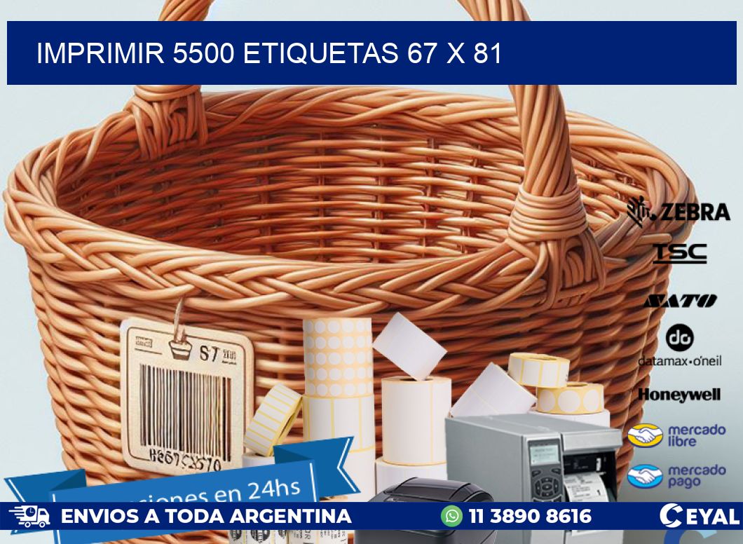 IMPRIMIR 5500 ETIQUETAS 67 x 81