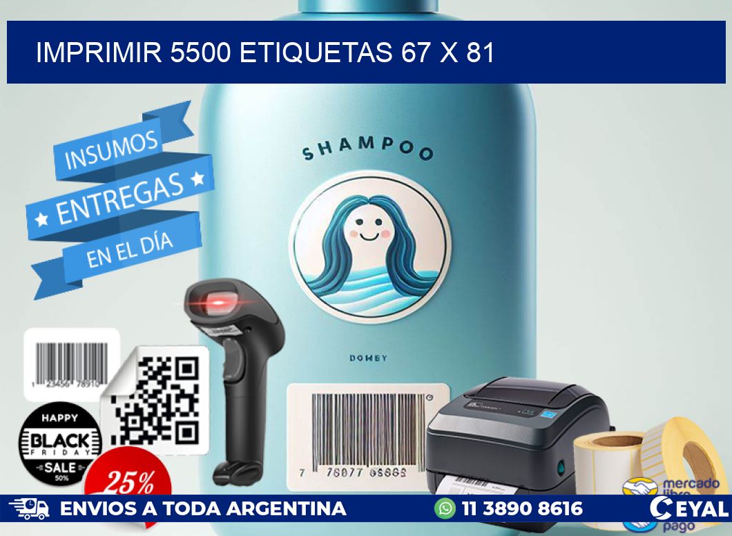 IMPRIMIR 5500 ETIQUETAS 67 x 81