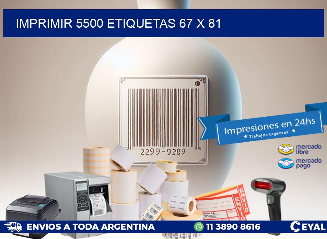 IMPRIMIR 5500 ETIQUETAS 67 x 81