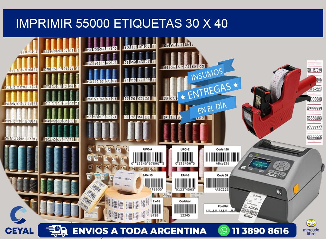 IMPRIMIR 55000 ETIQUETAS 30 x 40