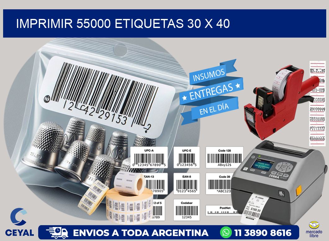 IMPRIMIR 55000 ETIQUETAS 30 x 40