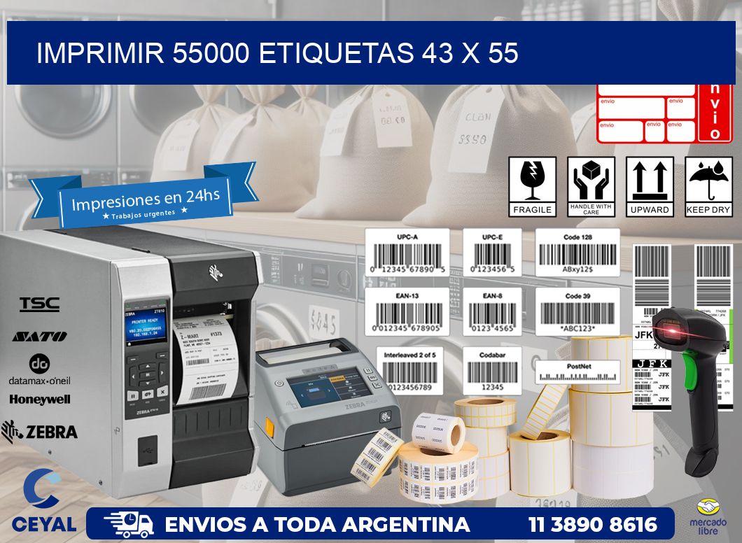 IMPRIMIR 55000 ETIQUETAS 43 x 55