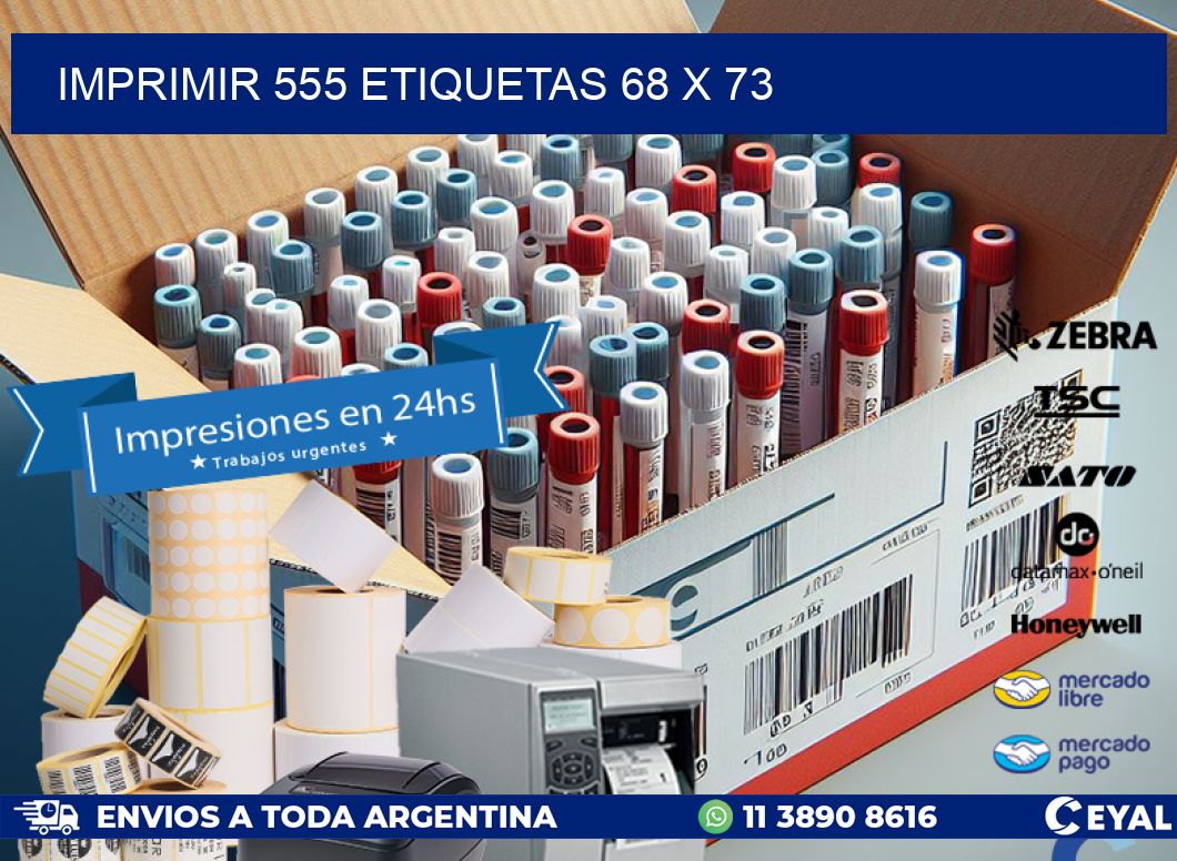 IMPRIMIR 555 ETIQUETAS 68 x 73