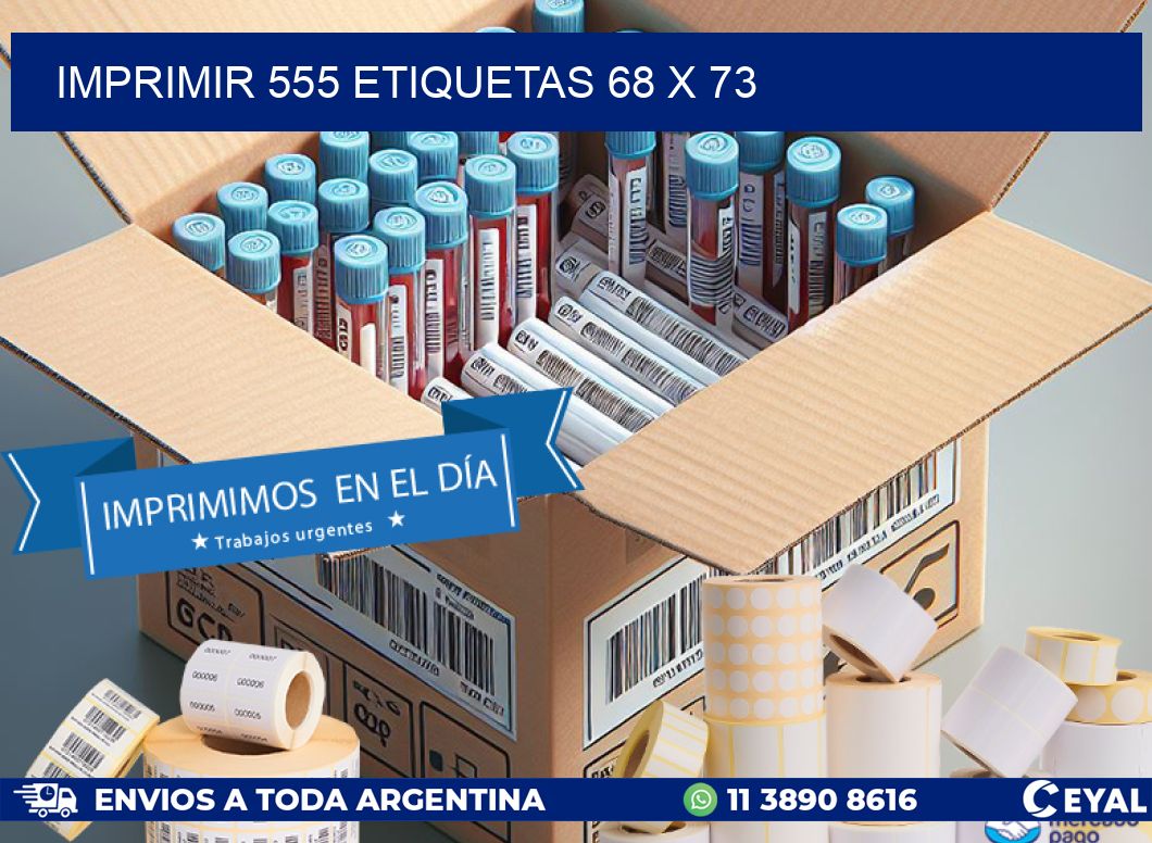 IMPRIMIR 555 ETIQUETAS 68 x 73