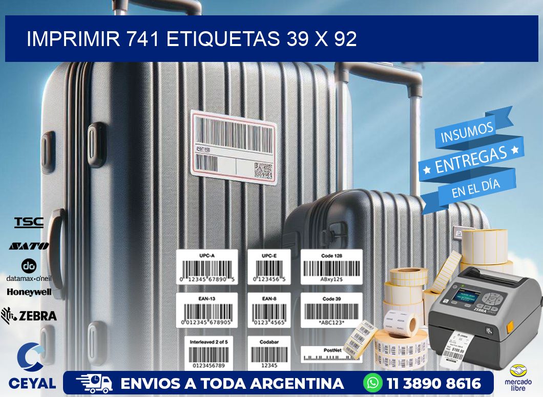 IMPRIMIR 741 ETIQUETAS 39 x 92