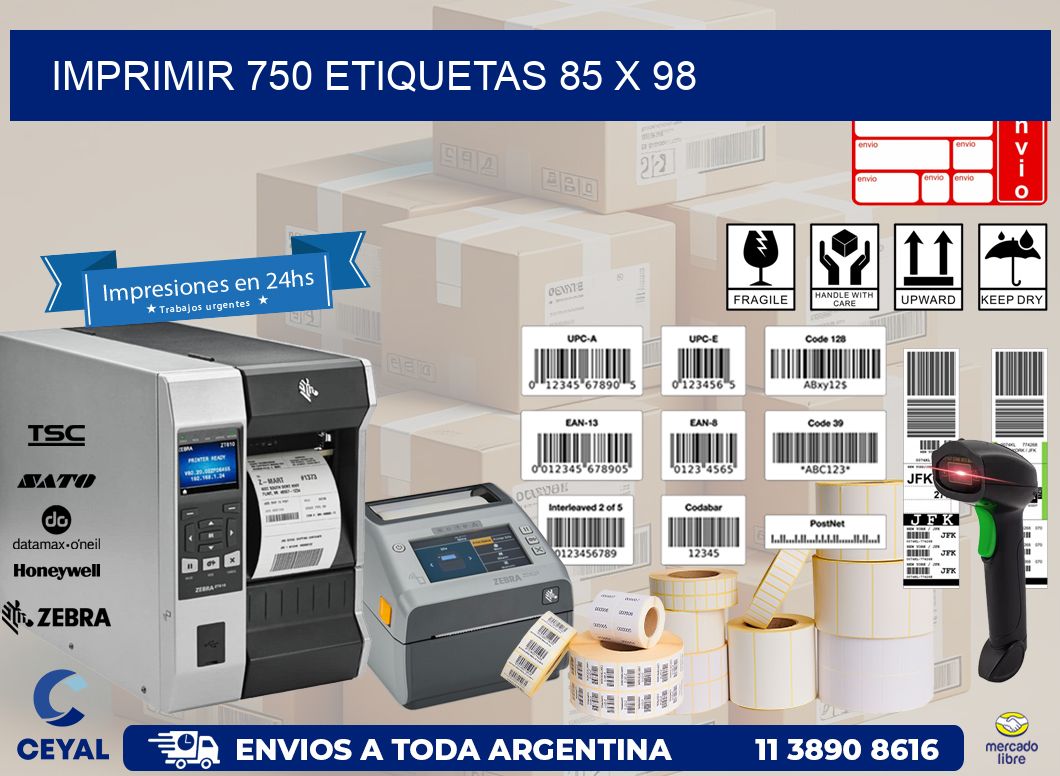 IMPRIMIR 750 ETIQUETAS 85 x 98