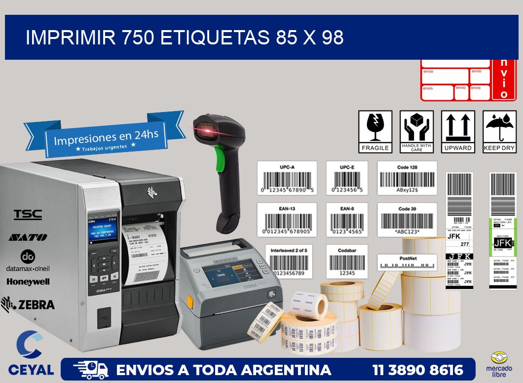 IMPRIMIR 750 ETIQUETAS 85 x 98