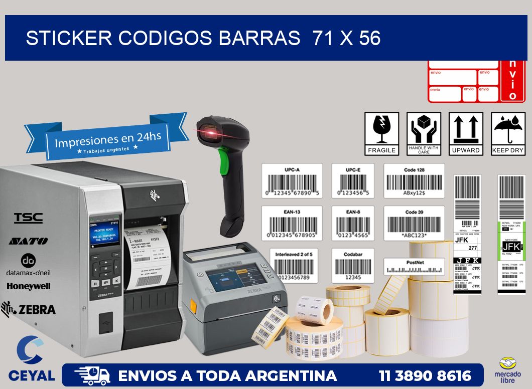 STICKER CODIGOS BARRAS  71 x 56