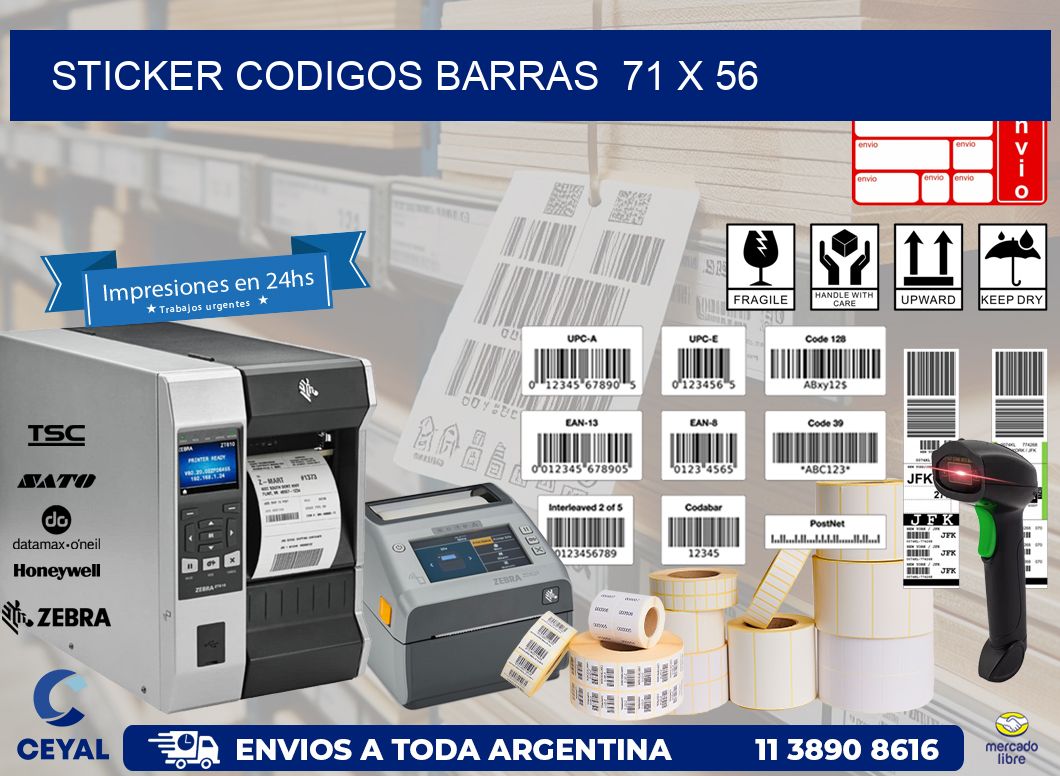 STICKER CODIGOS BARRAS  71 x 56