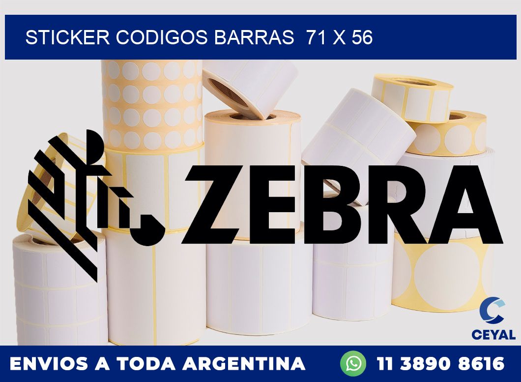 STICKER CODIGOS BARRAS  71 x 56