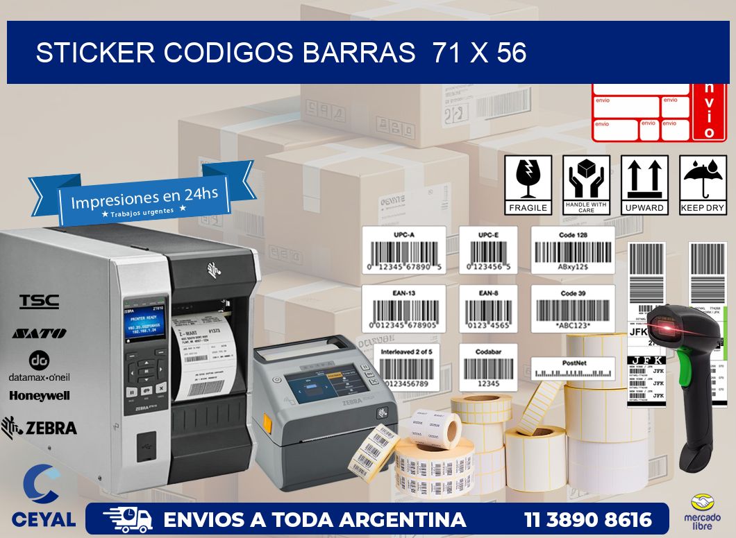 STICKER CODIGOS BARRAS  71 x 56