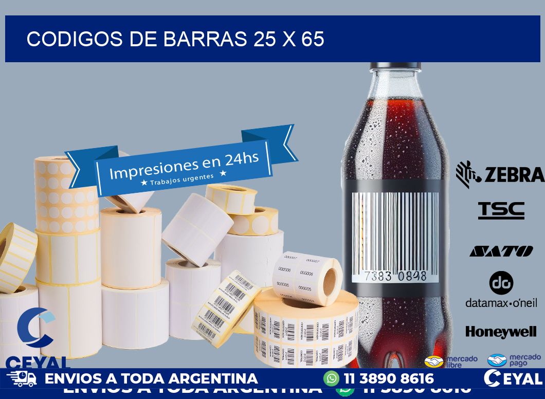 codigos de barras 25 x 65