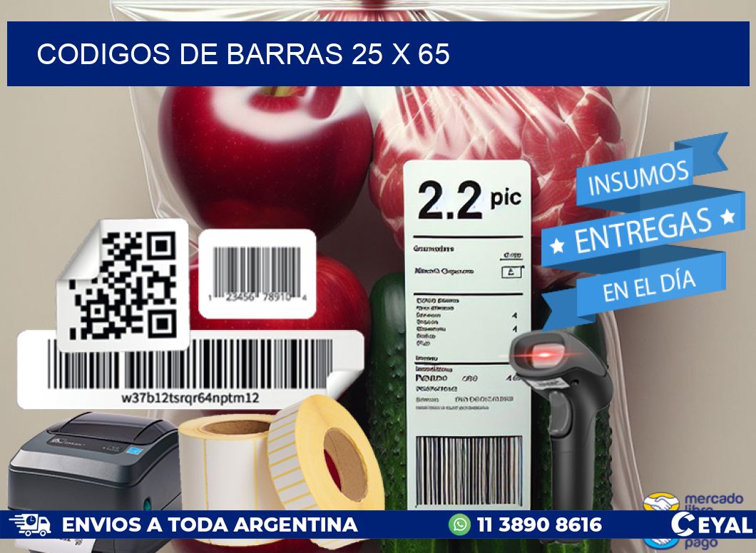 codigos de barras 25 x 65