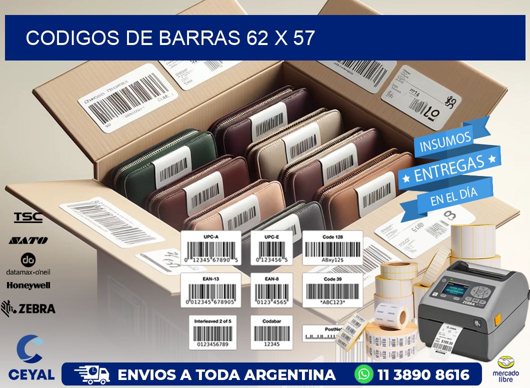 codigos de barras 62 x 57