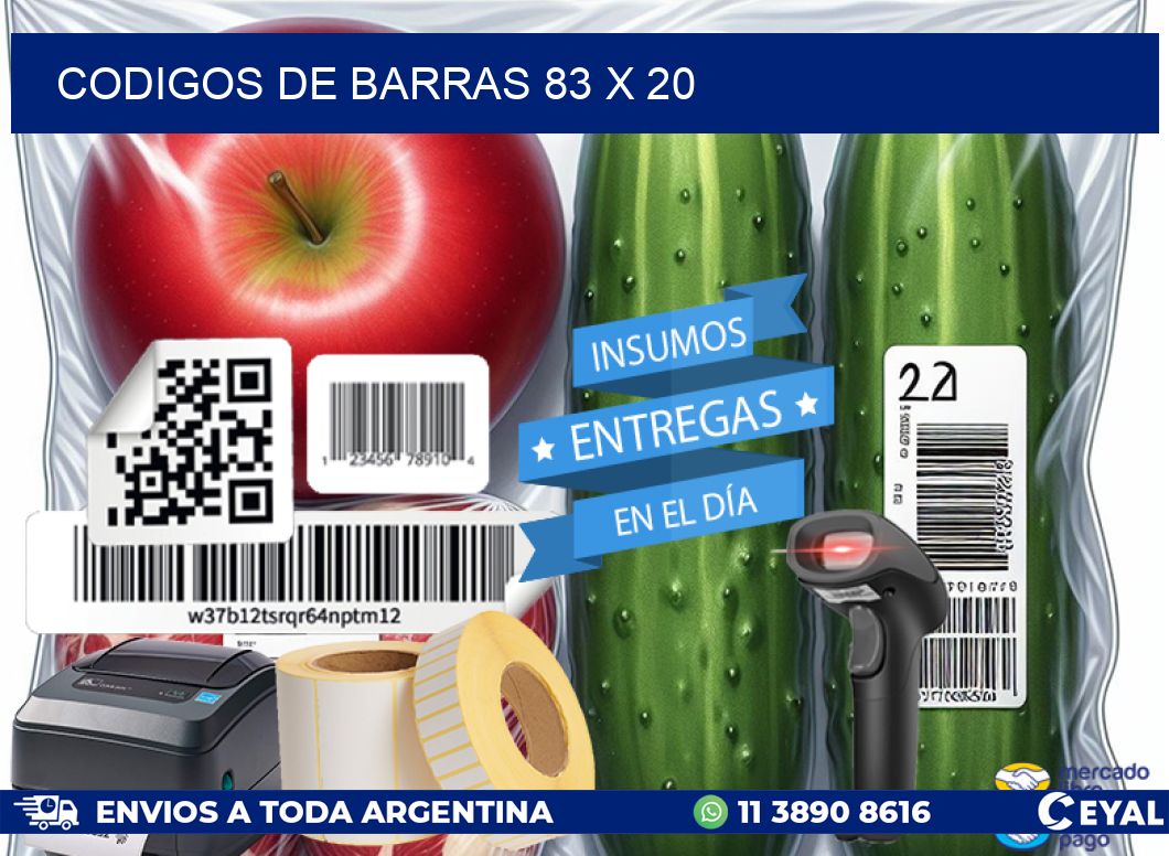 codigos de barras 83 x 20