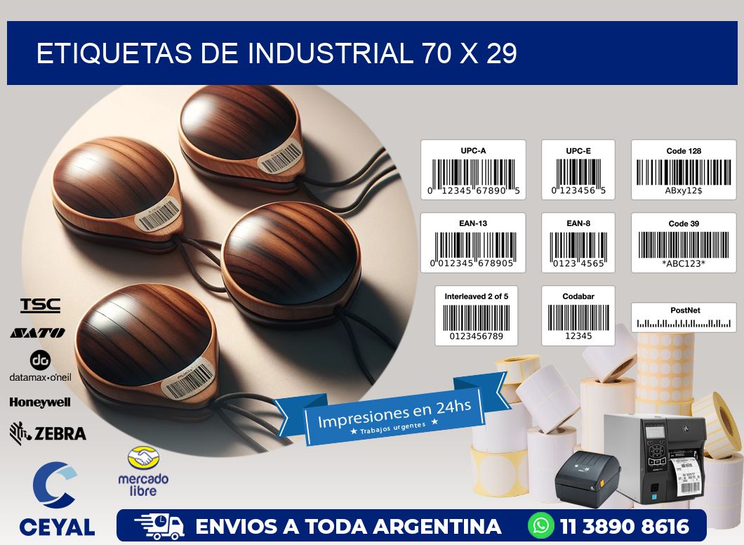 etiquetas de industrial 70 x 29