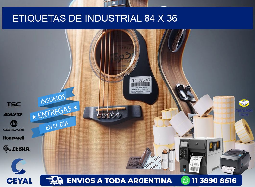 etiquetas de industrial 84 x 36