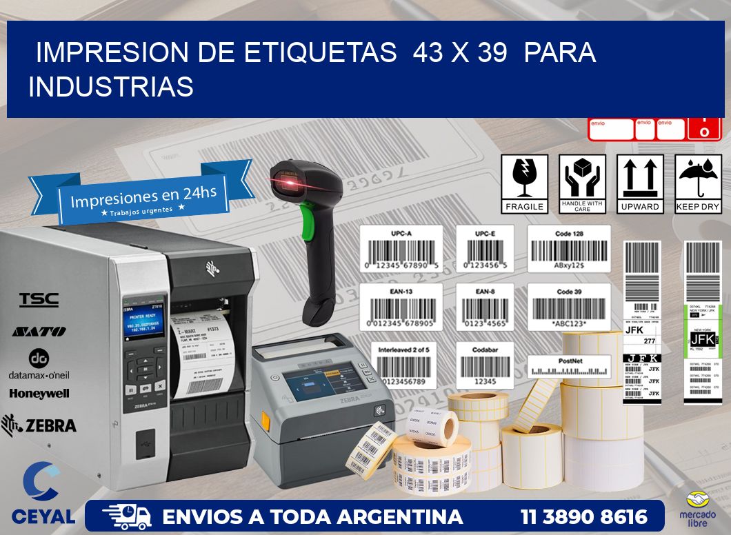 impresion de etiquetas 43 x 39 para industrias
