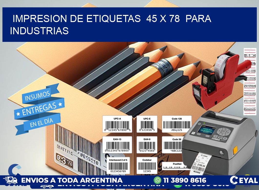 impresion de etiquetas 45 x 78 para industrias