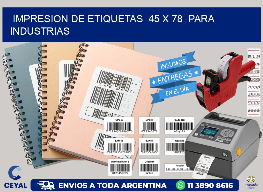impresion de etiquetas 45 x 78 para industrias
