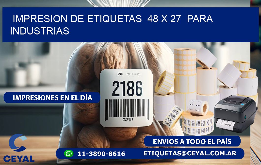 impresion de etiquetas  48 x 27  para industrias