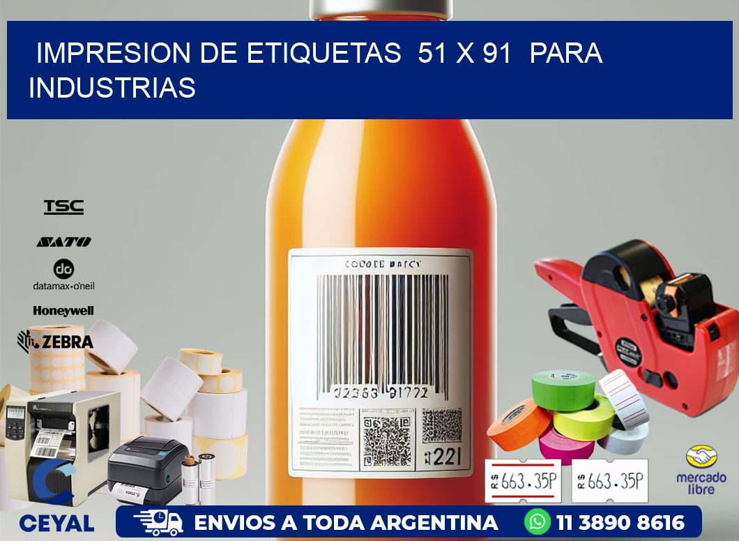 impresion de etiquetas 51 x 91 para industrias