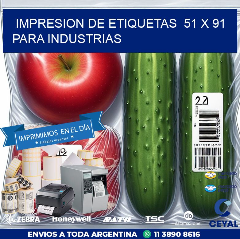 impresion de etiquetas  51 x 91  para industrias