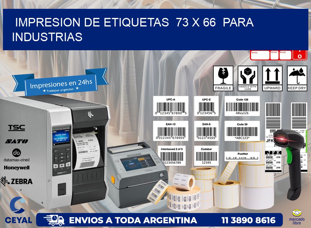 impresion de etiquetas 73 x 66 para industrias