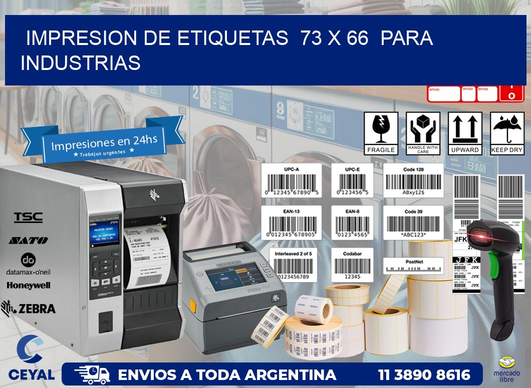 impresion de etiquetas 73 x 66 para industrias