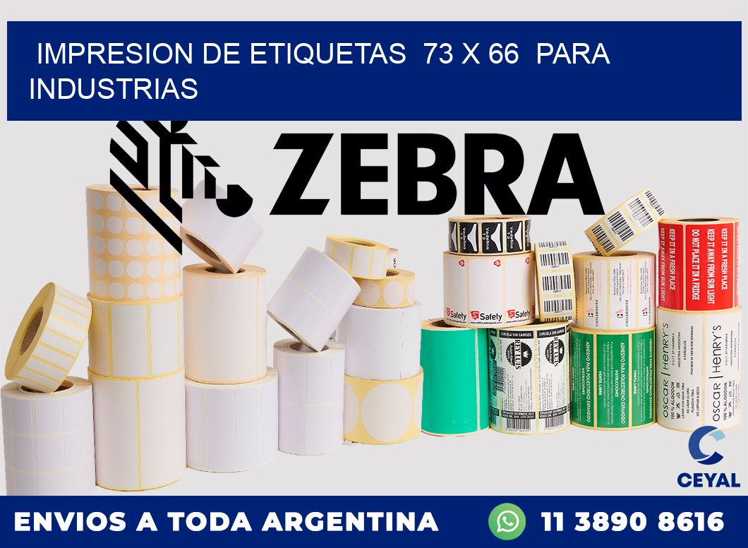 impresion de etiquetas 73 x 66 para industrias