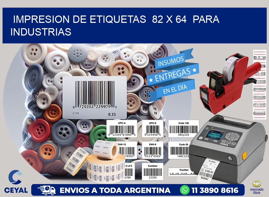 impresion de etiquetas 82 x 64 para industrias