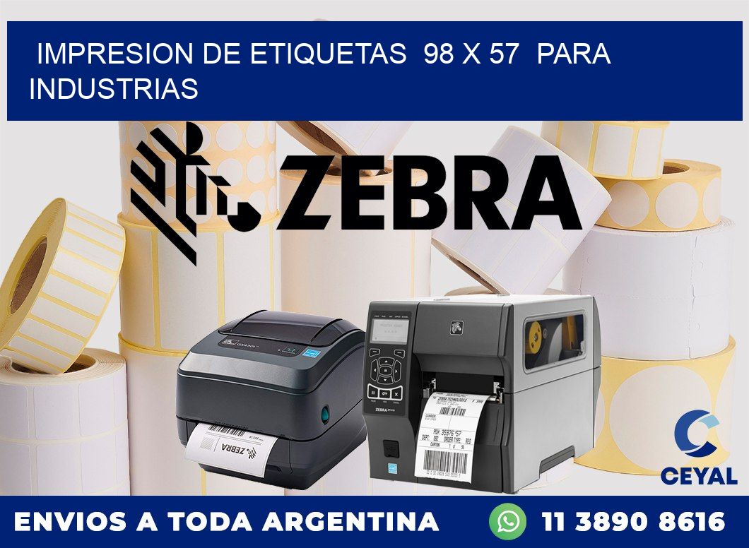 impresion de etiquetas  98 x 57  para industrias