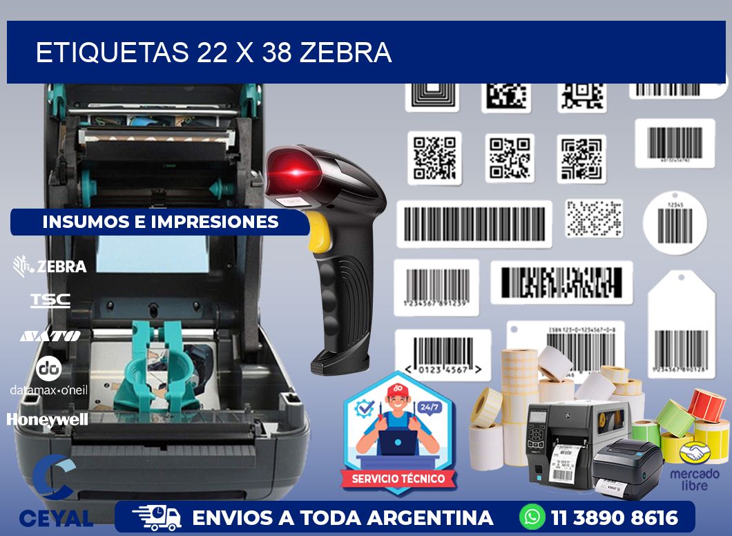 ETIQUETAS 22 x 38 ZEBRA