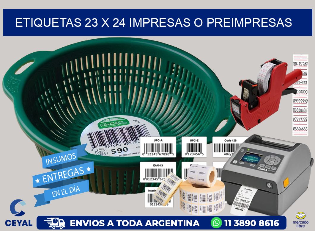ETIQUETAS 23 x 24 IMPRESAS O PREIMPRESAS