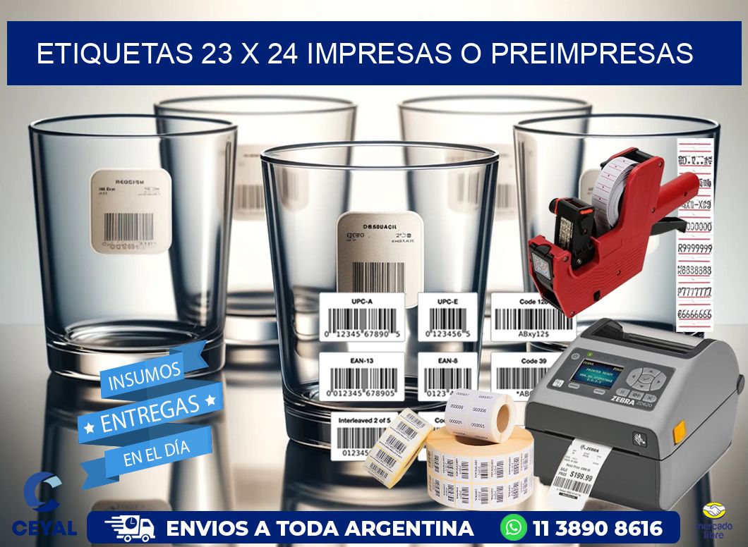 ETIQUETAS 23 x 24 IMPRESAS O PREIMPRESAS