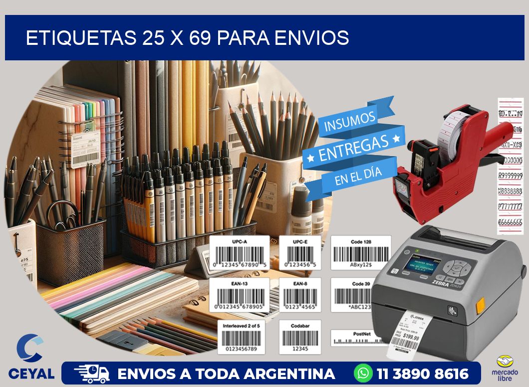 ETIQUETAS 25 x 69 PARA ENVIOS