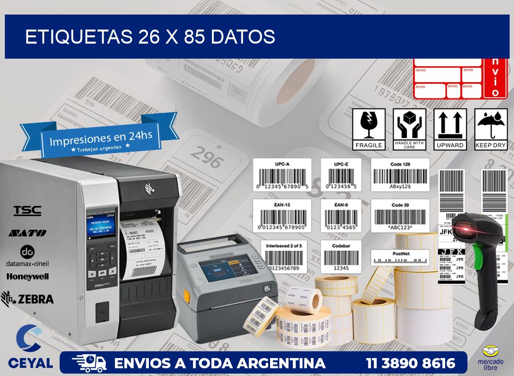 ETIQUETAS 26 x 85 DATOS