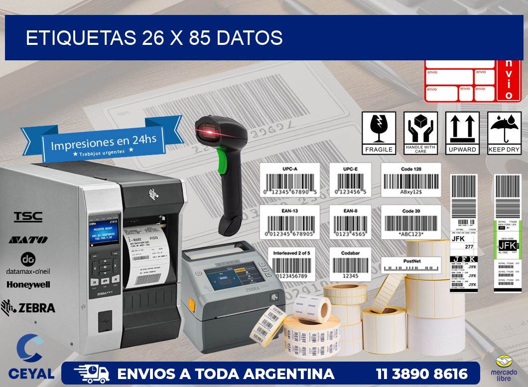 ETIQUETAS 26 x 85 DATOS