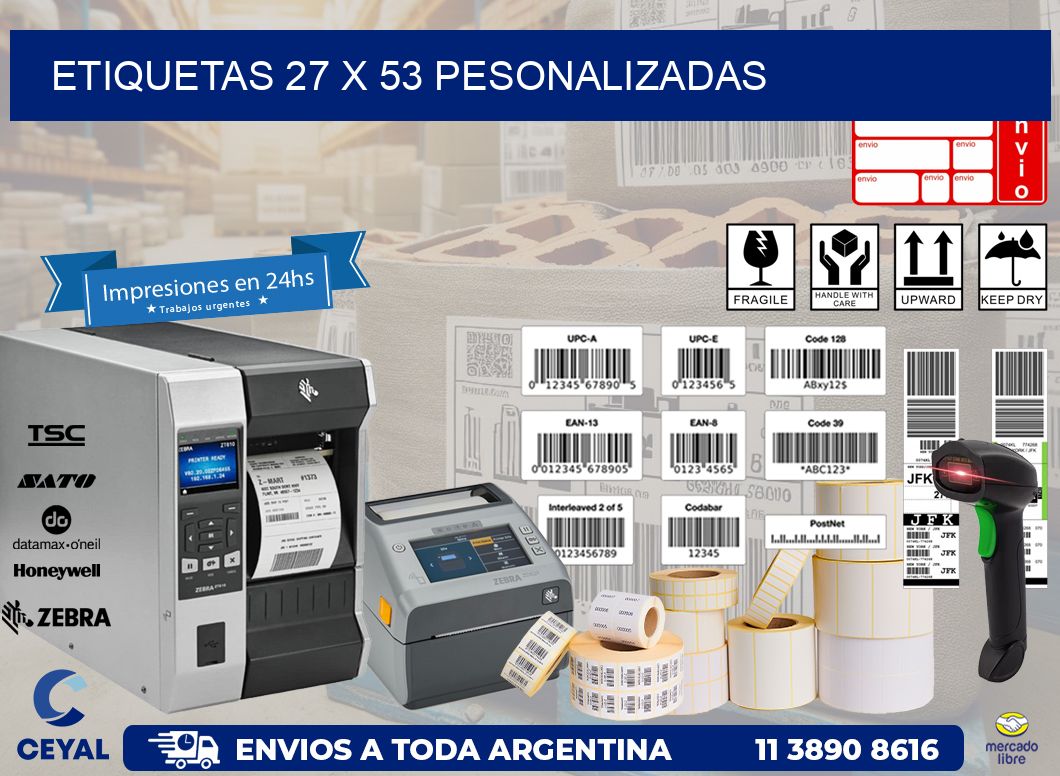 ETIQUETAS 27 x 53 PESONALIZADAS
