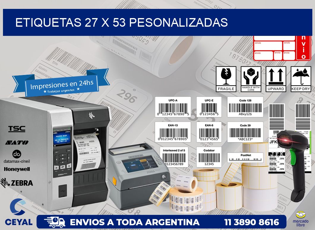 ETIQUETAS 27 x 53 PESONALIZADAS
