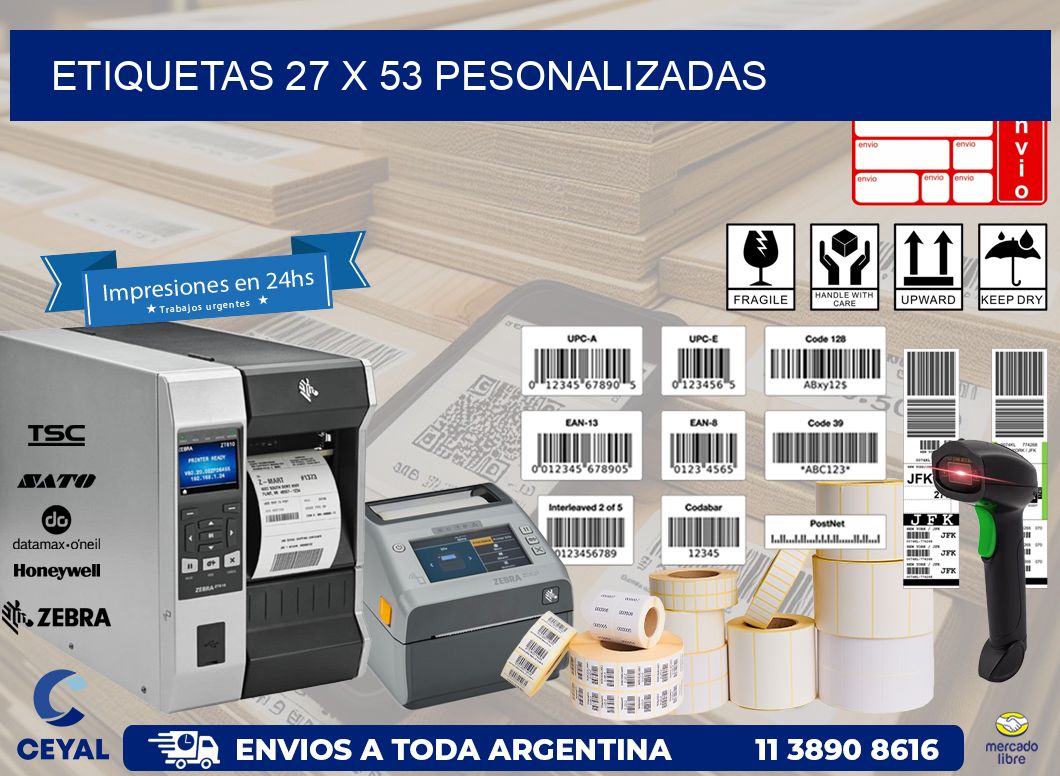 ETIQUETAS 27 x 53 PESONALIZADAS