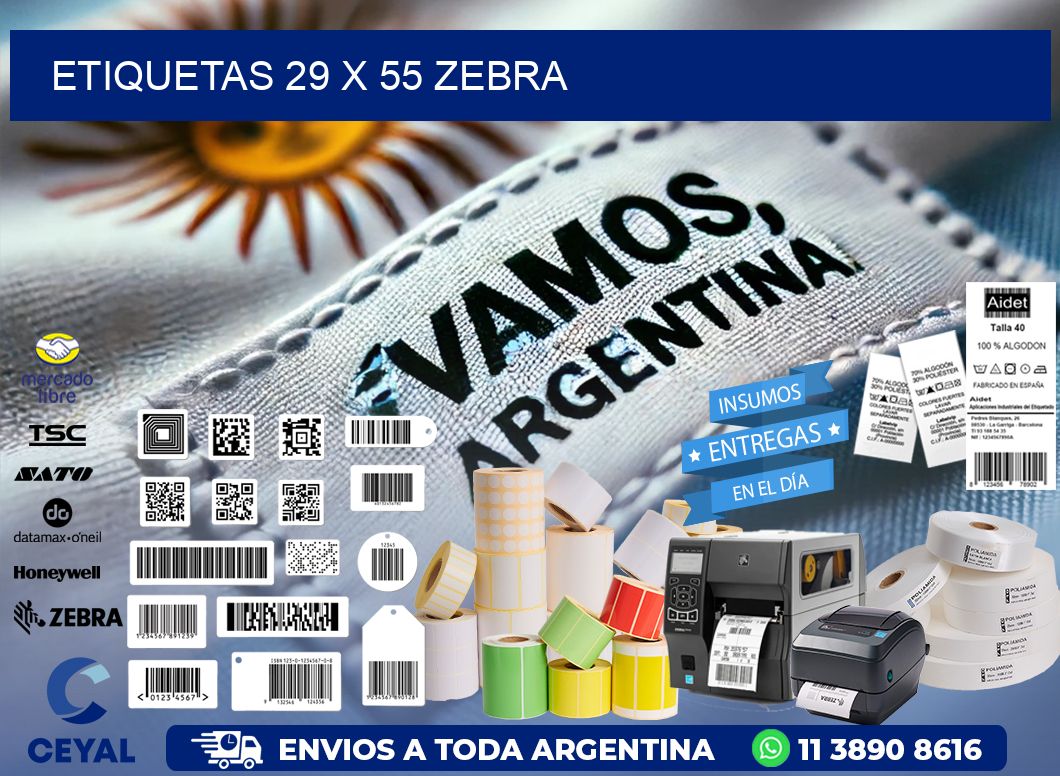 ETIQUETAS 29 x 55 ZEBRA