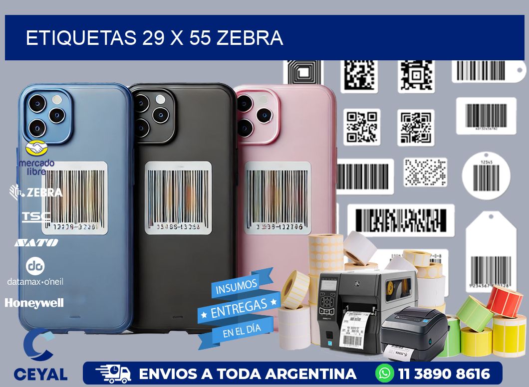 ETIQUETAS 29 x 55 ZEBRA